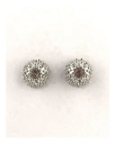 Round rhinestone cluster post earrings