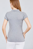 Classic Pique Spandex Polo Top