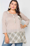 Plus Size Plaid Combo Plus Size Top