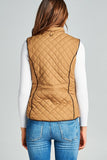 Faux Shearling Lined Quilted Padding Vest