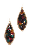 Acetate Moroccan Shape Drop Earring