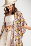 Rayon Challis Ruffle Bottom Maxi Open Kimono