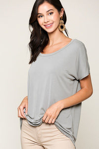 Scoop Neckline Cupro Solid Top