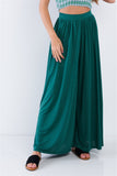 Forest Green Wide Leg Maxi Hipster High Waist Pant