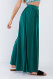 Forest Green Wide Leg Maxi Hipster High Waist Pant