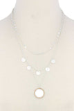 Metal Circle Charm Multi Layered Necklace