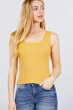 Sleeveless Double Scoop Neck Lace Trim Detail Pointelle Knit Top