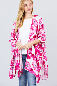 Slide Slit Print Kimono Cardigan