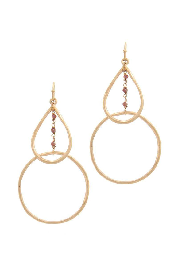 Teardrop Shape Circle Drop Earring