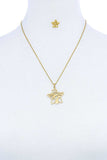Fashion Modern Star Mama Pendant Necklace And Earring Set