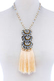 Designer Multi Tassel And Beaded Necklace