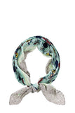 Fashion Floral Print Pleated Bandanna