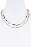 Double Layer Beaded And Chain Necklace