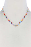 Evil Eye Charm Color Block Necklace