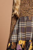 Cheetah Print Button-down Collard Shirt Dress