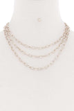 3 Simple Metal Chain Layered Necklace