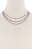 3 Simple Metal Chain Layered Necklace