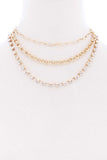 3 Layered Multi Metal Chain Necklace
