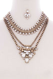 Chunky Antique Boho Bohemian Statement Necklace Earring Set