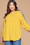 Plus Size Solid Hacci Brush Tunic Top