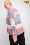 Striped Light Weight Knitted Sweater Top