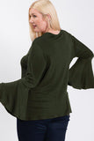 Long Bell Sleeve Ruffle Keyhole