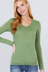 Cotton Jersey V-neck Top