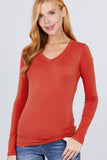 Cotton Jersey V-neck Top