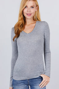 Cotton Jersey V-neck Top