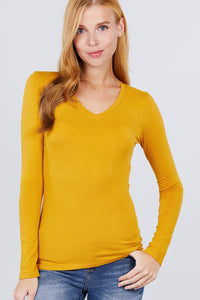 Cotton Jersey V-neck Top