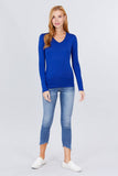 Cotton Jersey V-neck Top