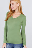 Cotton Jersey V-neck Top