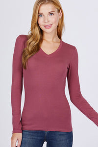 Cotton Jersey V-neck Top