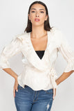 Surplice Short Sleeve Ruffle Top