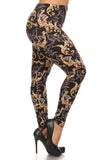 Plus Size Paisley Print, Full Length Leggings In A Slim Fitting Style With A Banded High Waist