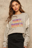 A French Terry Knit Graphic Sweatshirt