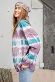 Ombre Dye Terry Knit Banded Bottom Pullover