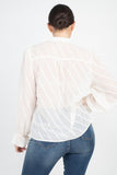 Semi Sheer Ruffle Blouse