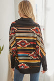 Tribal Patterned Mockneck Longsleeve Top