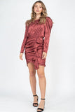 Ruching Front Wrap Mini Dress