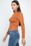 Mock Neck Basic Long Sleeve Top