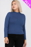 Plus Size Mock Neck Solid Top