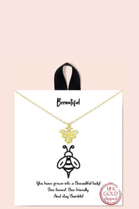 Beeautiful Pendant Dainty Message Necklace