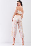 Silky Snake Print Sleeveless Crop Top & High Waist Flare Bottom Pants Set