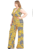 Greek Key Print Formal Jumpsuit