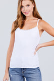 Lace Trim Rib Cami Knit Top