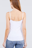 Lace Trim Rib Cami Knit Top