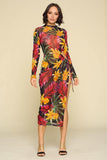 Flower Print Slit Dress