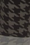 High Waisted Hound Tooth Printed Knit Legging With Elastic Waistband