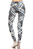 Yoga Style Banded Lined Tie Dye Printed Knit Legging With High Waist